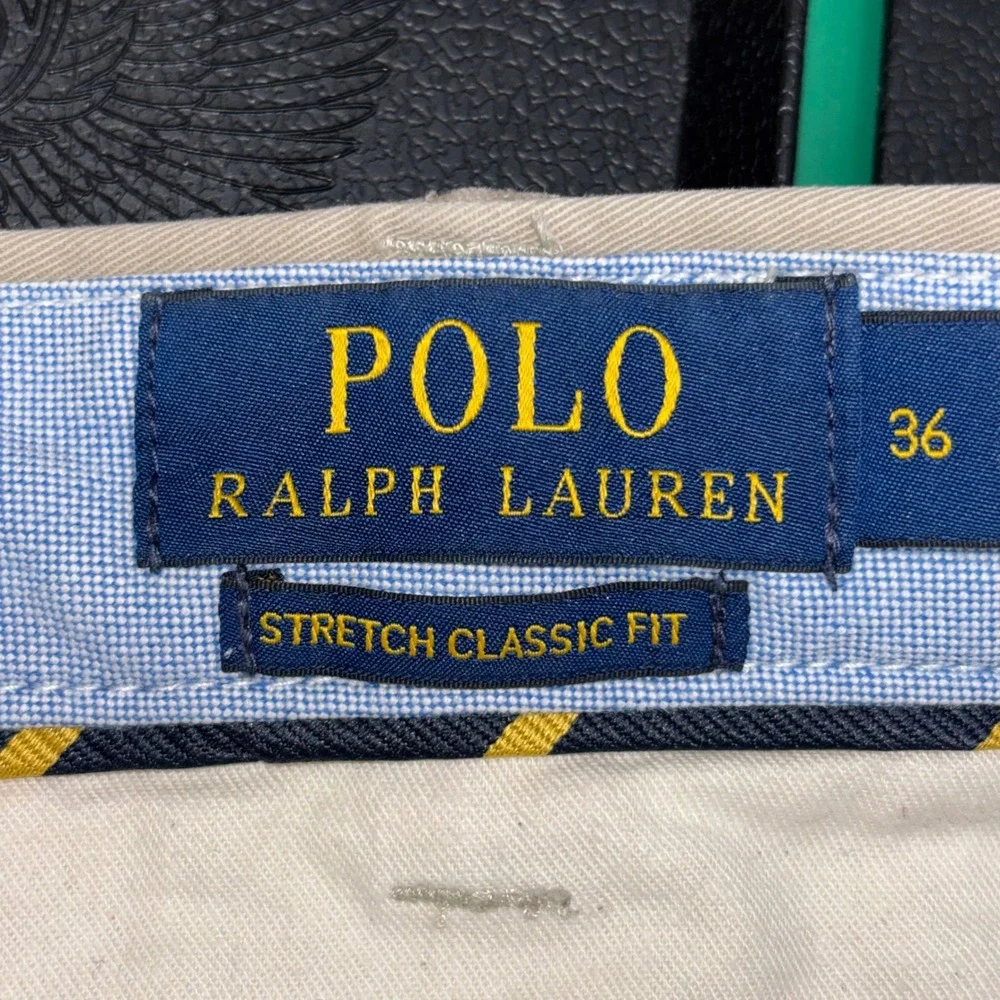 Polo Ralph Lauren Mens 36 Stretch Classic Fit Chino Shorts Tan Khaki Cotton
